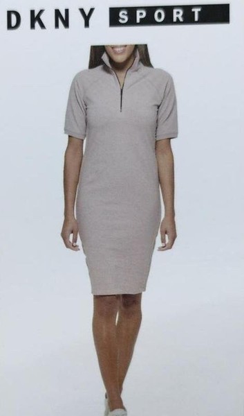 Women DKNY Dress Pink Elastane XS