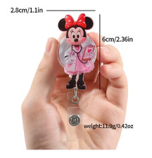 Cute Minnie pattern Acrylic Badge Reel