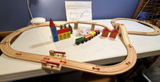 Wooden Train Set "39 PCS" Toy Magnetic Trains w Wooden Track Set for Kids - NOS