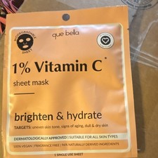 Que Bella 1% Vitamin C Sheet Mask Brightening...