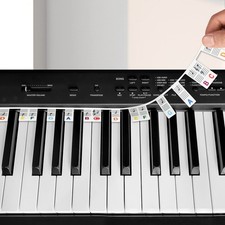 Removable Silicone Piano Notes Guide - Reusable 122 x 4 x 0.15 cm, Colorful