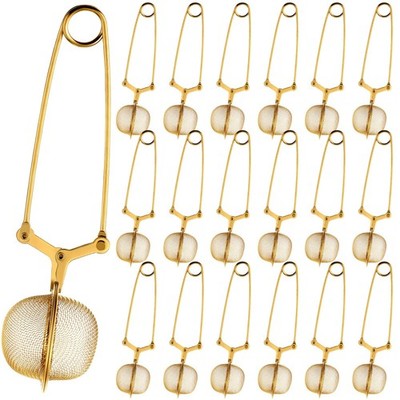 20 Pcs Loose Leaf Tea Infuser Stainless Steel Mesh Snap Ball Strainers Gold