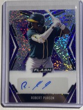 ROBERT PUASON a's 2020 Leaf Flash PURPLE AUTO Autograph XRC 27/35 (H3)