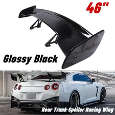For 2009-2021 Nissan GT-R Black 46" GT-Style + Rear Trunk Spoiler Racing Wing