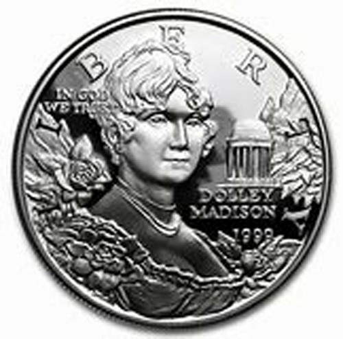 1999 P Proof Dolley Madison US Mint 90% Silver One Dollar $1 Coin Box + COA - Picture 4 of 6