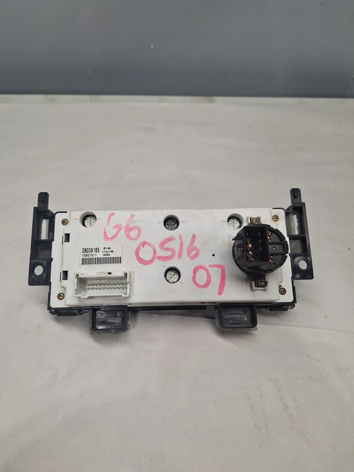Pontiac G6 2005-2009 HVAC AC interruptor de control de clima módulo calentador panel de tablero Foto 2 de 3