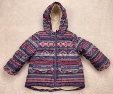 VTG Osh Kosh B'Gosh Puffer Jacket GIRL 24M Southwest Aztec Hood Lined Y2K RARE