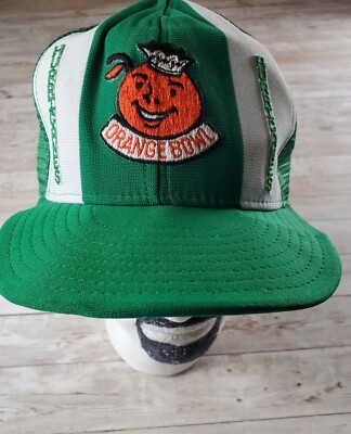 Vtg Miami Hurricanes Hat 1984 Orange Bowl Trucker Hat Made in USA Lucky Strikes 