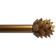 3/4" Farmhouse Pinecone Curtain Rod Adjustable Designer 84 IN. TO 120 IN.