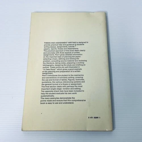 Thesis and Assignment Writing by Anderson Durston and Poole Guidance Paperback - Picture 2 of 18