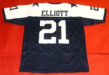 EZEKIEL ELLIOTT CUSTOM PRO STYLE THROWBACK TD BLUE JERSEY