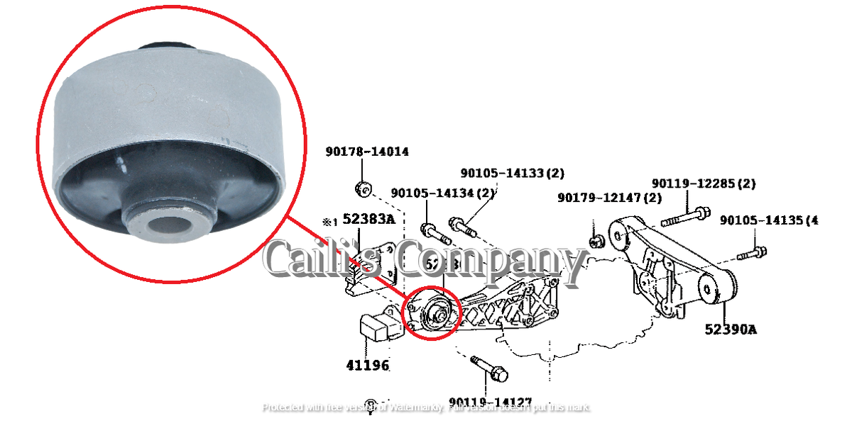 52380-28030) For 2013 Toyota Sienna 4WD Differential Mount