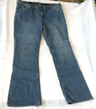 Jordache Womens Sz 14 Bootcut Blue Jeans Embroidered Back Pockets Logo Stretch