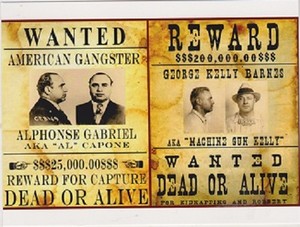 Postcard Wanted Gangsters Al Capone George Barnes Machine Gun