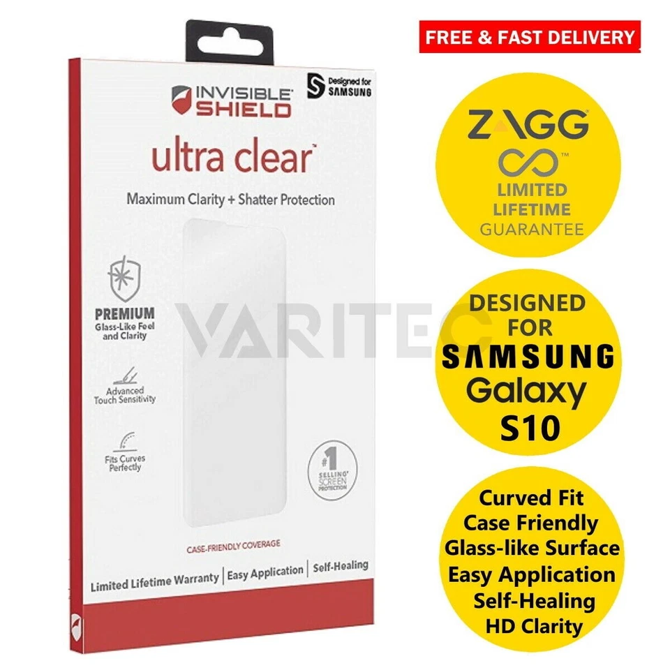 Zagg Samsung S10 Film Screen Saver+ Otterbox Clear Case Gel Cover for Galaxy S10 - Image 4 of 4