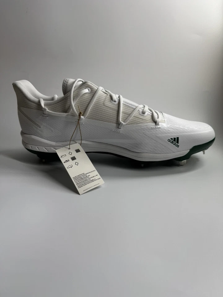 Tênis de beisebol Adidas masculino 13.5 ADIZERO AFTERBURNER 8 branco-tema verde H00973 - Imagem 3 de 4