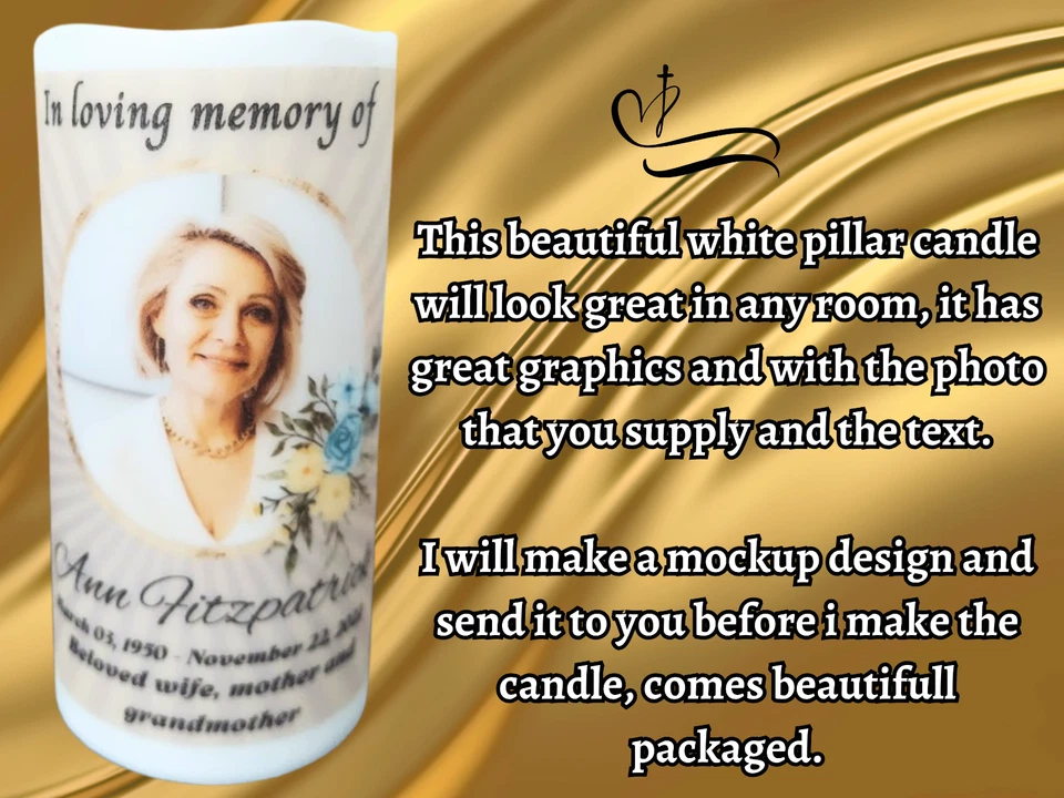Celebration of Life Candle Memorial LED Candle Customized Sympathy Candle - Image 4 of 4