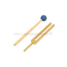 NEW GOLD 741 Hz Tuning Fork Part of Solfeggio Mallet  Pouch for Sound Healing