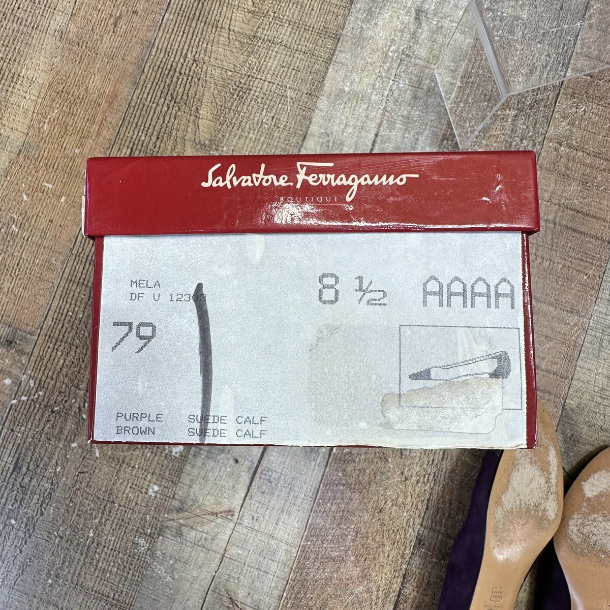 専用　プロモ VTG Salvatore Ferragamo Women Shoes Suede Brown Purple 8.5 AAAA