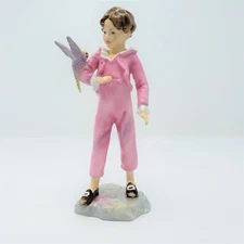 Royal Worcester F.D. Doughty The Parakeet Pink & Brown Figurine + Backstamp 3087