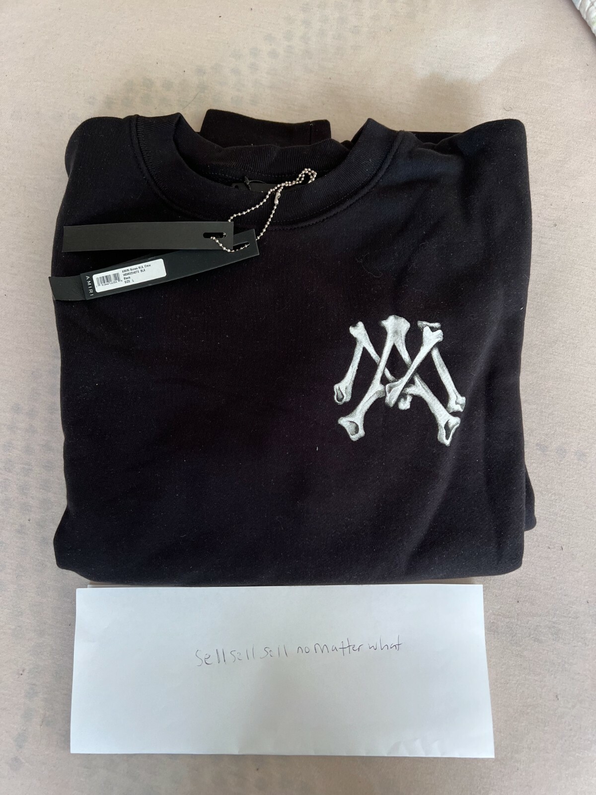 Amiri bone sweatshirt black crewneck M.A. Sweater | eBay