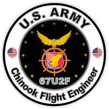 US Army Chinook Flight Engineer Bumper Sticker Military Soldier Decal 5"