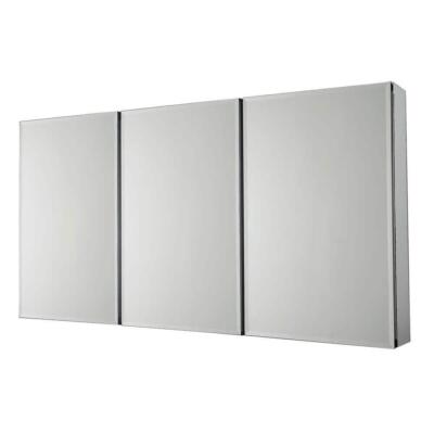 Pegasus Tri-View Medicine Cabinet 36''W x 31''H Beveled Mirror Frameless Aluminum