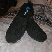 Womens Flats Slip On US Sports Comfort Low Top Casual Black Shoes Moccasins S 10