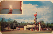 1960's IDEAL MOTEL, TEXACO. Hwys 30-287-789, Rawlins, WY, color pc 5.5 x 3.5