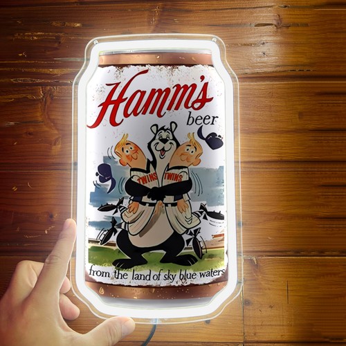 Hamm’s Bier aus dem Land der himmelblauen Gewässer Kneipe LED Leuchtreklame Leuchte Männerhöhle K1 - Bild 3 von 5