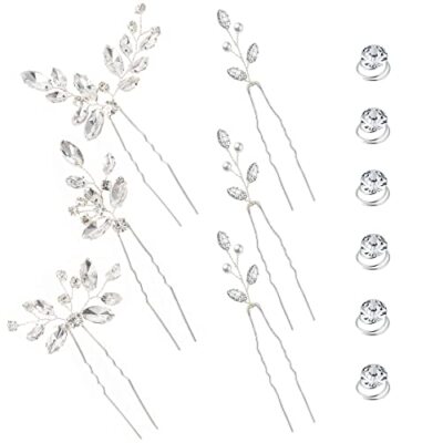 Hair Accessories for Women Wedding Hair Pins Set Hair Jewelry for Silver 1