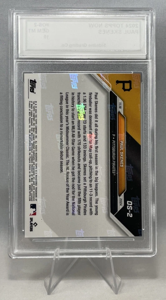 Paul Skenes Rookie Graded Gem Mint 10 2024 Topps Now #OS-2 Rookie of The Year RC - Image 3 of 4