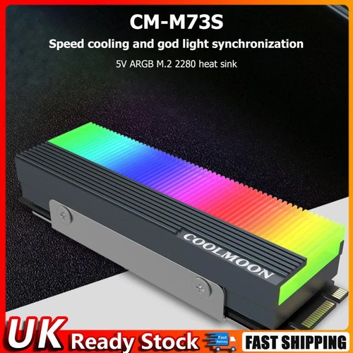 COOLMOON CM-M2A M.2 SSD Heatsink Cooler 2280 ARGB Solid State Disk Radiator