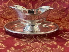 Saucière métal argenté Christofle collection Gallia modele perles d'époque XXème