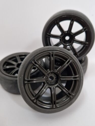 RC Car 1/10 EP 26mm 3mm OFFSET Wheel Rim with Inserts amd  SLICK Tires - Picture 1 of 3