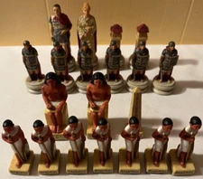 EGYPT vs ROME Themed Lot of 20 Replacement CHESS PIECES w/ Felt Bottoms  VGC