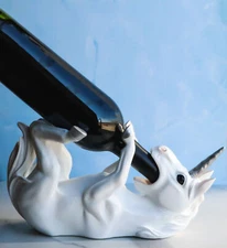 Ebros Wine of Sacred Purity Unicorn Wine Holder Caddy Kitchen Decoration