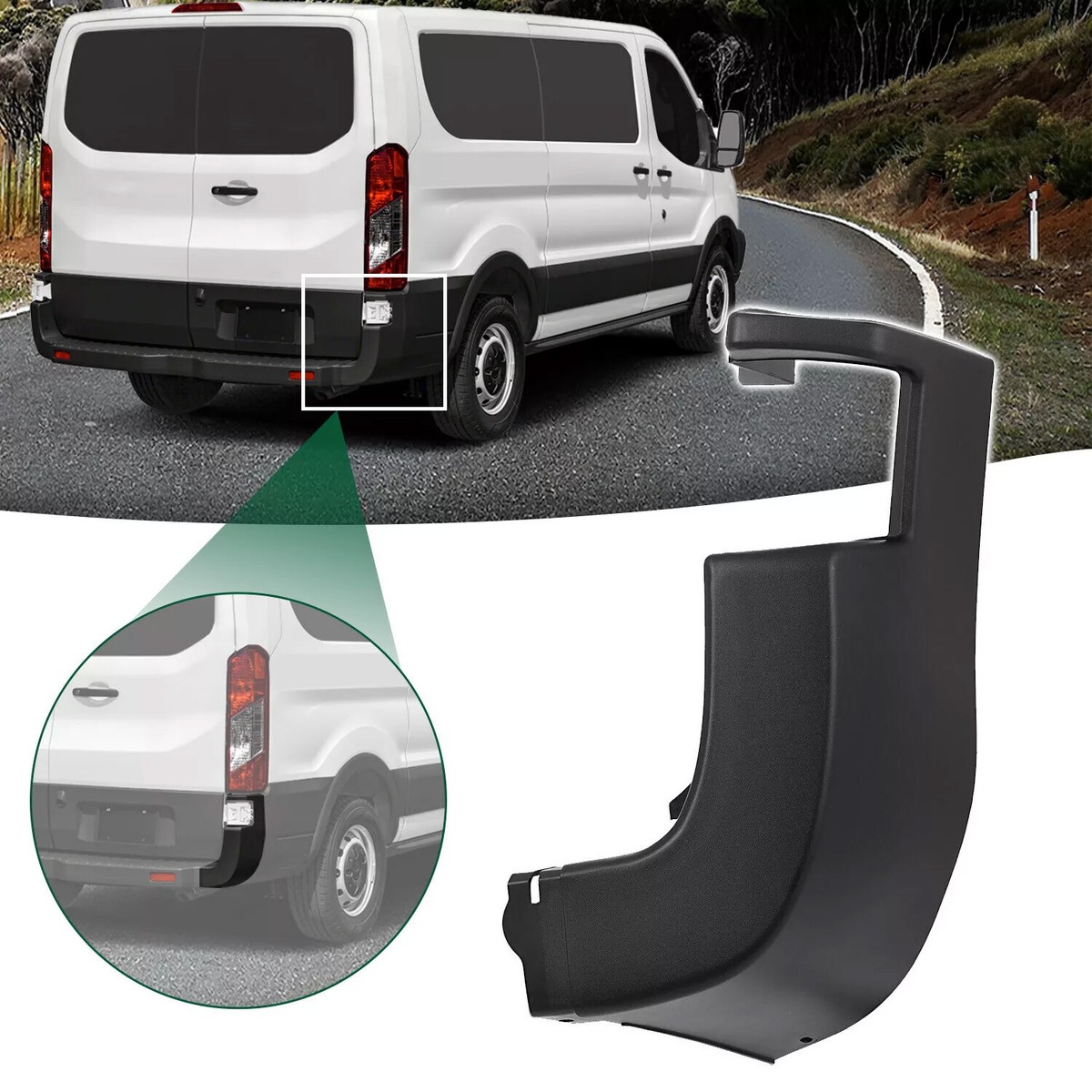 Rear Bumper Side End Cap Cover RH For 2015-2022 Ford Transit 150