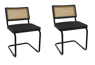 2 pcs Stools Rattan Back Dining Chair Woven Rattan Dining Chair