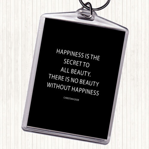 Black White Christian Dior Secret To Beauty Quote Bag Tag Keychain Keyring - Picture 1 of 1