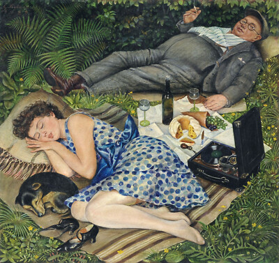 Georg Siebert - Weekend (1928) Signed - 17'' x 22'' Fine Art Print