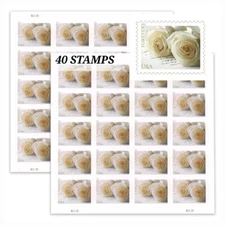 40 Wedding Rose Forever Stamps 2 SHEETS
