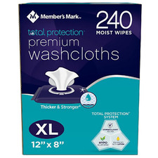 Flushable Wipes,Xl Wet Wipes For At Home Use, W/Aloe Vitamin E,240 Count