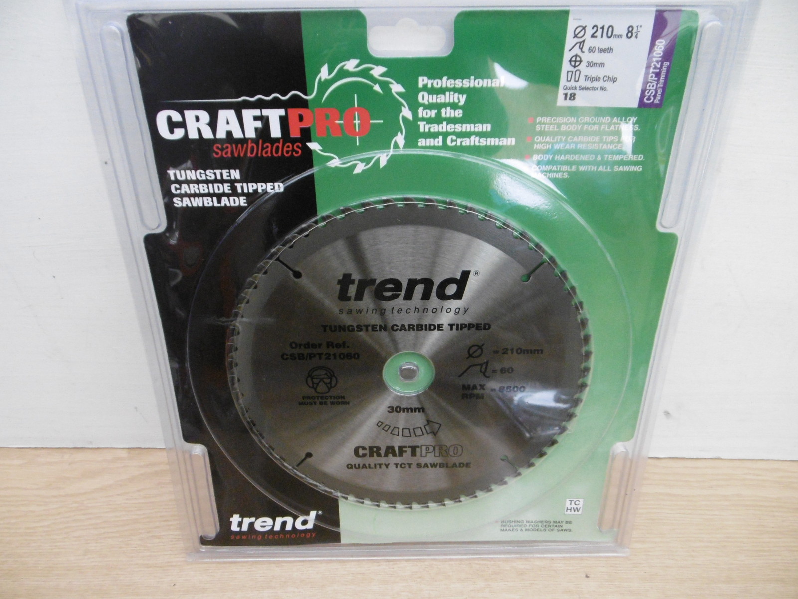 TREND 210MM 60T TCT CIRCULAR SAW BLADE FITS FESTOOL TS75 CSB/PT21060