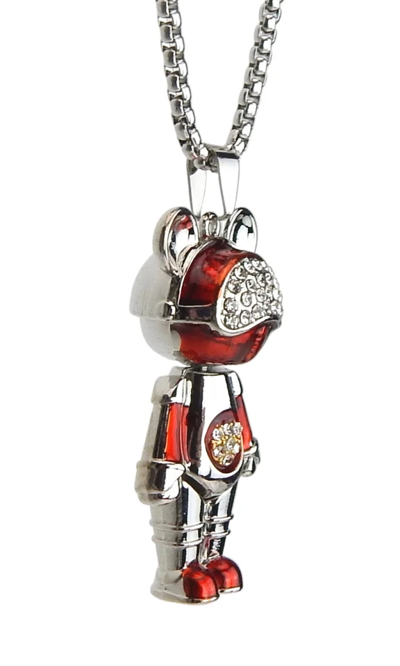 Ella Jonte Kette silber lange Halskette mit Frosch Anhänger blau oder rot - Bild 4 von 4