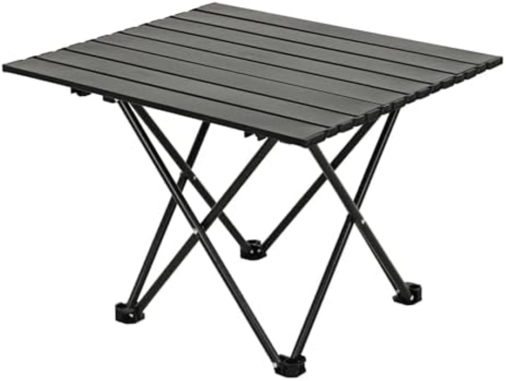Well Home Tavolo pieghevole in metallo colore nero 56x40x46cm