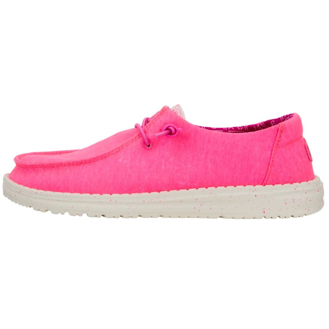 Hey Dude Wendy Canvas Women's Casual Shoes, Neon Pink, W8