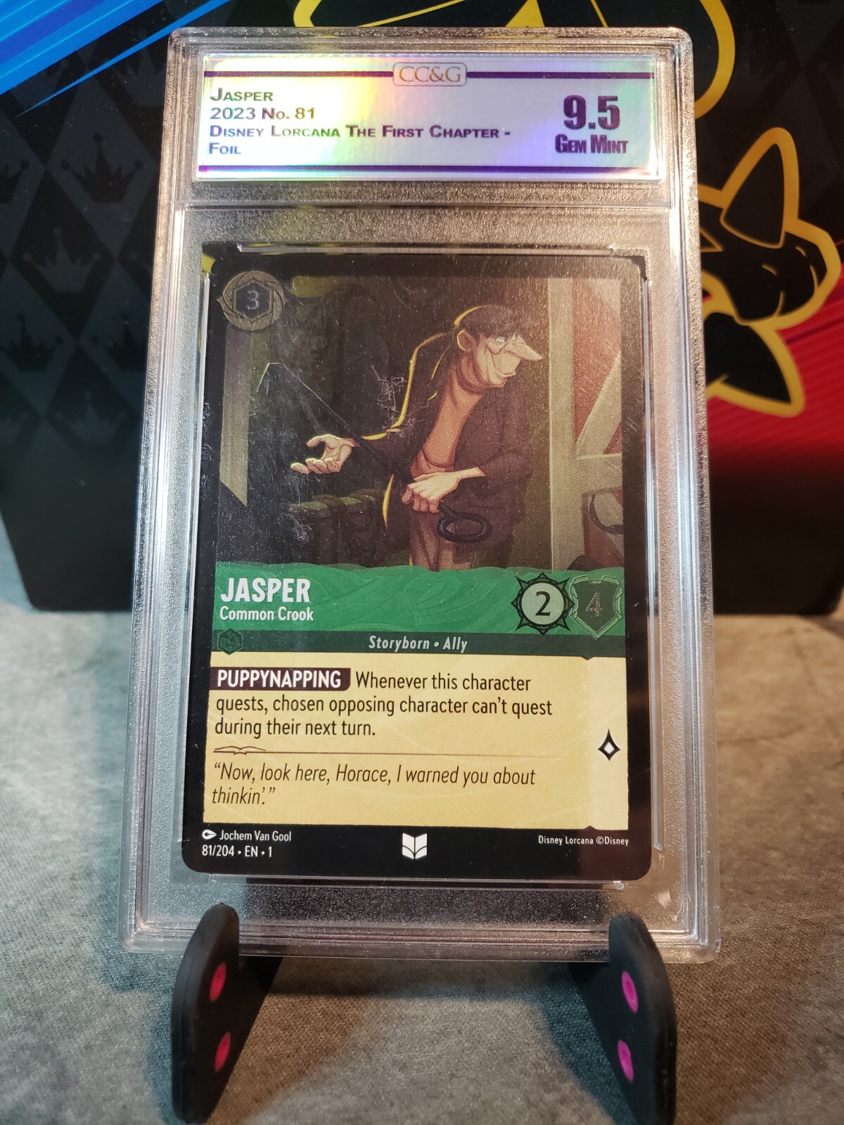 2023 Disney Lorcana Jasper Cold Foil The First Chapter 81/204 CC&G 9.5