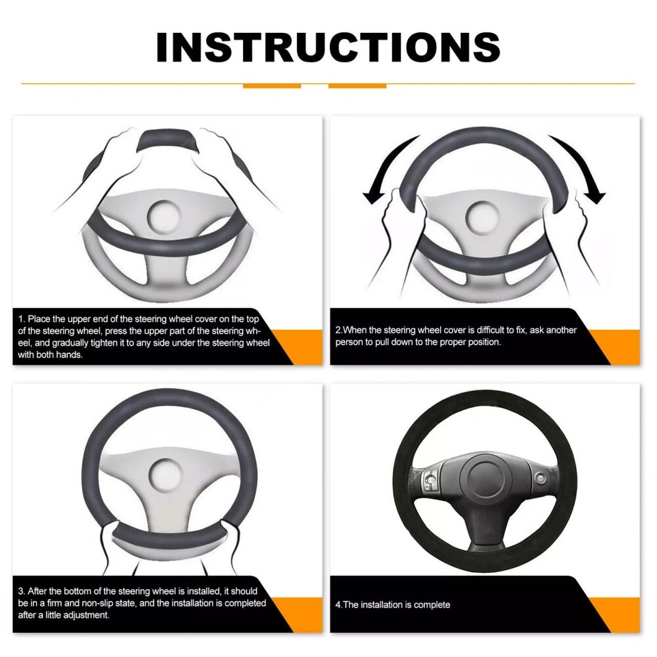 Winter Heated Steering Wheel Cover Kit Heater Thermal Pad Hand Warmer