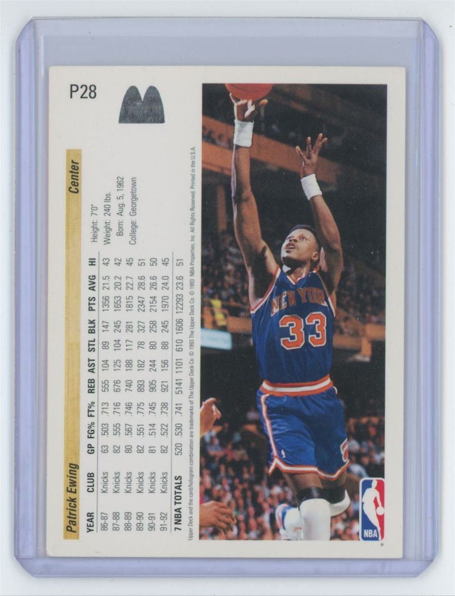 1992-93 Upper Deck McDonald's Patrick Ewing Basketball Card #P28